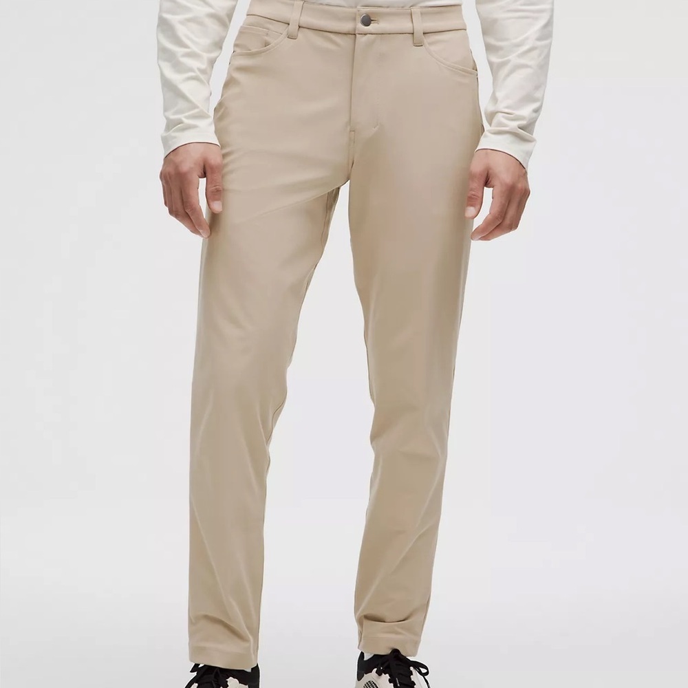 Lululemon ABC Slim-Fit 5 Pocket Pants Utilitech Mens 36x28 khaki